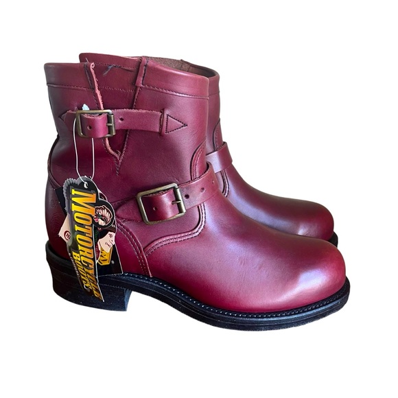 Chippewa Other - Men’s New Burgundy Red Chippewa Steel Toe Leather Motorcycle Boots Size 9 9E